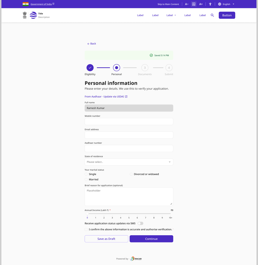 Government Form with Validation — Default (desktop)