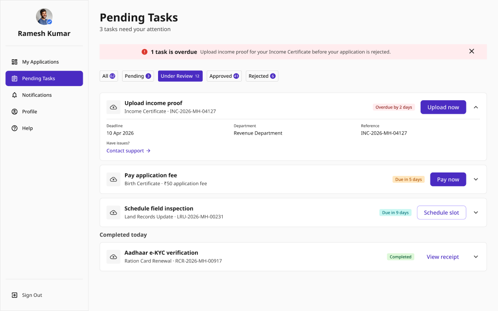 Pending Tasks — Default (desktop)
