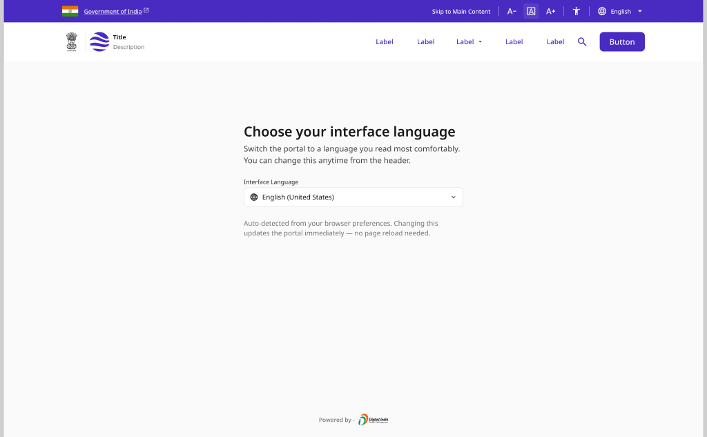 Language Switcher — Header Selector (desktop)