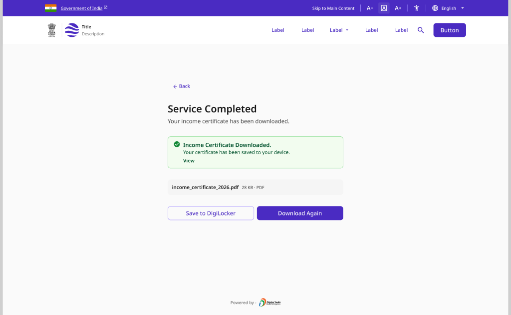Service Completion and Feedback — Frame (desktop)