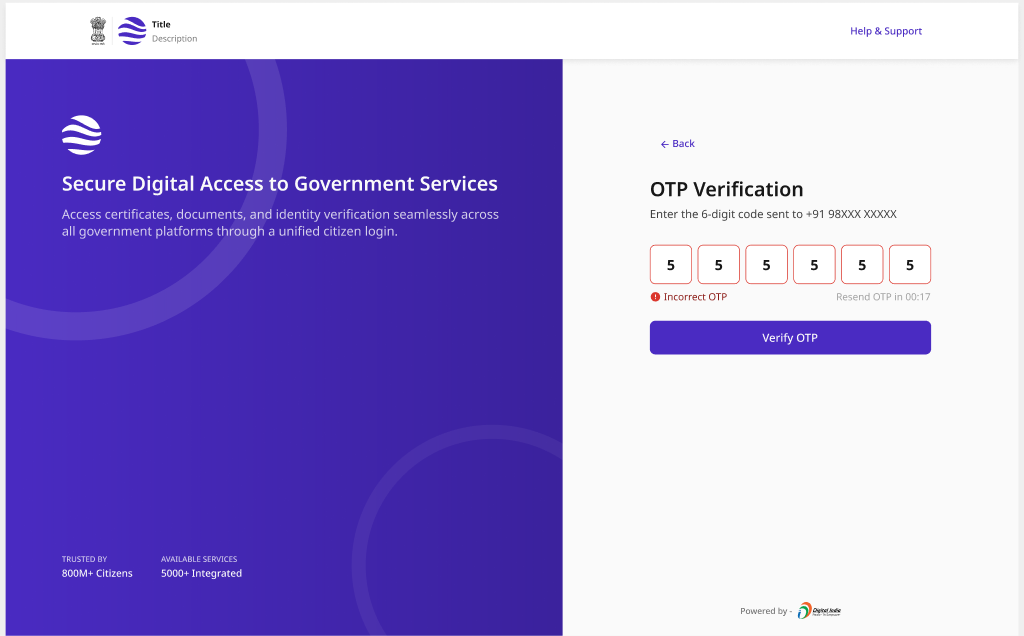 Auth Errors & Lockout — OTP Entry (desktop)