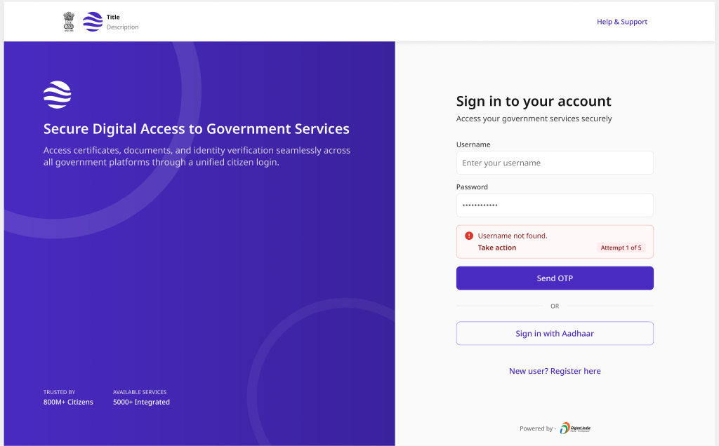 Sign In — Username & Password (desktop)
