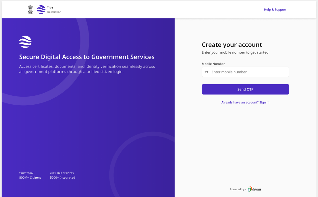 Sign Up — Create Account (desktop)