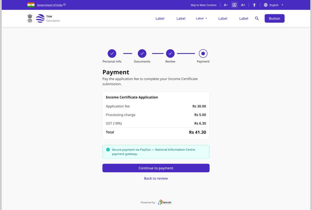 Payment and Confirmation — Summary (desktop)