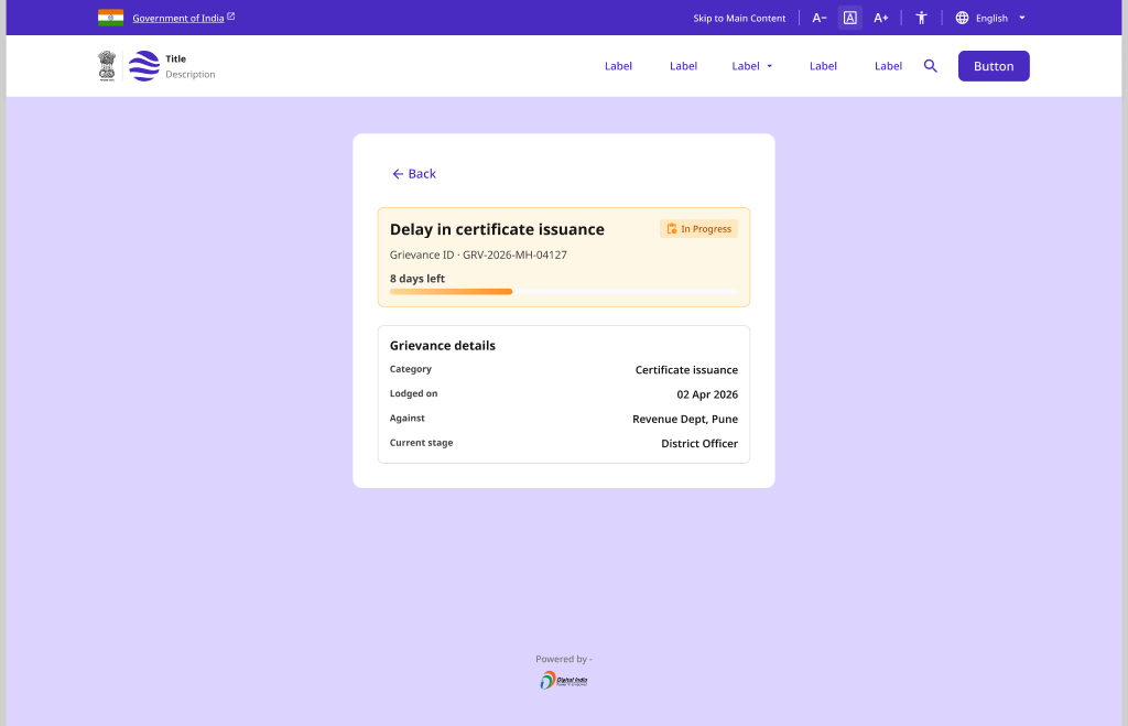 Grievance Status Tracker — Overview (desktop)